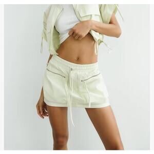NWT Zara Women’s Cargo Mini Skirt Yellow XS Style 3067/421 Utility Pocket